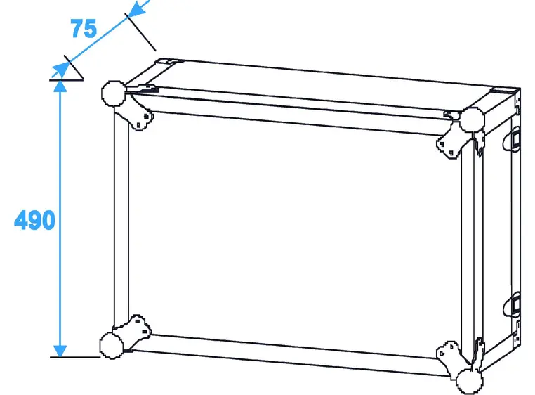 Effect rack CO DD, D:36cm, 10U, svart 
